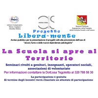 L'Istituto Comprensivo organizza seminari alla prevenzione dell'uso di alcool, fumo e delle nuove Dipendenze Patologiche