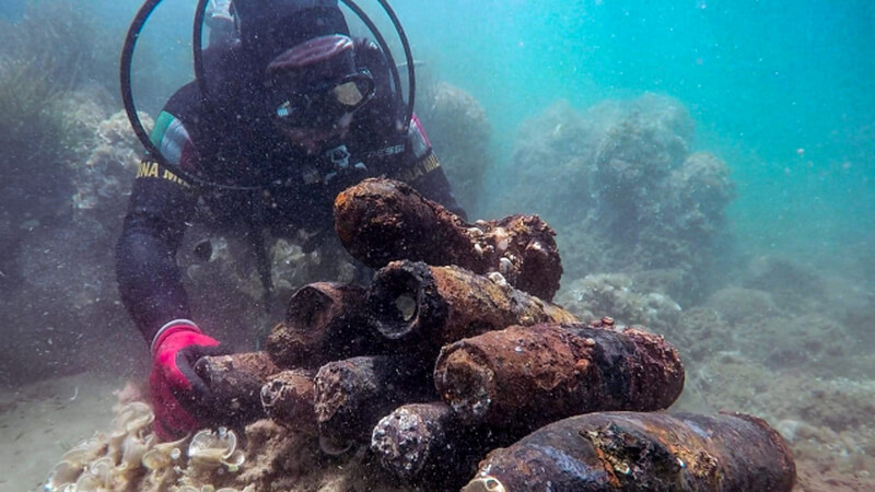 Palombari del Comsubin fanno esplodere 20 ordigni