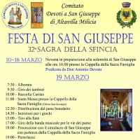 Programma dei Festeggiamenti di San Giuseppe 2019 ad Altavilla Milicia