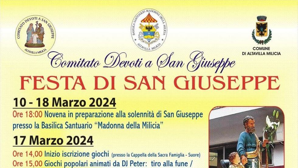 Festeggiamenti in onore di San Giuseppe 2024