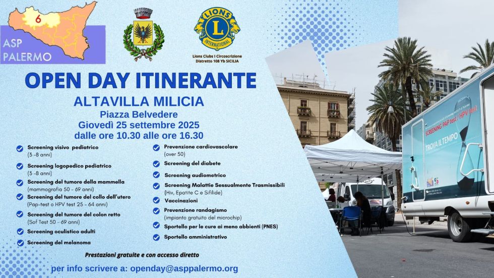ASP: giornata di prevenzione gratuita in Piazza Belvedere